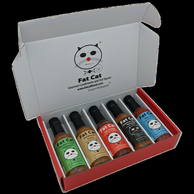Heat Lovers Hot Sauce Gift Box by Fat Cat Gourmet