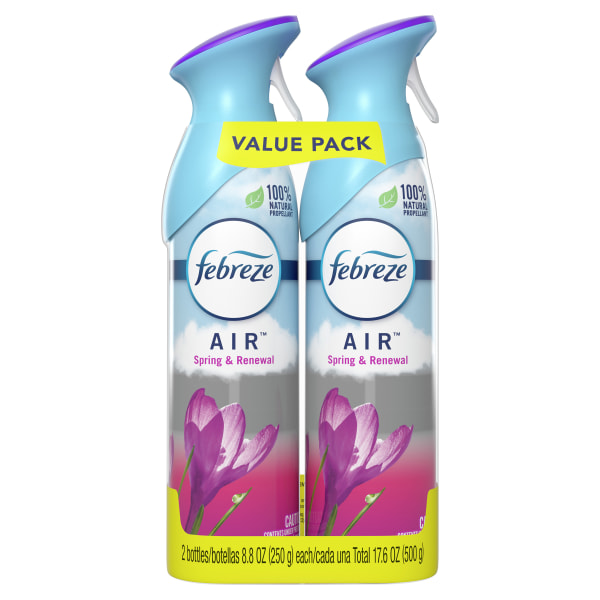 Febreze Air Spring/Renewal Spray Packs - Liquid - 8.8 fl oz (0.3 quart) - Spring & Renewal - 12 / Carton - Odor Neutralizer, VOC