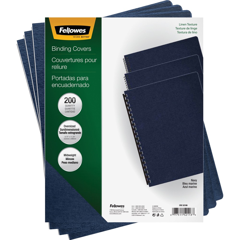 Fellowes Expressions Oversize Linen Presentation Covers - 11.3" Height x 8.8" Width x 0.1" Depth - For Letter 8 1/2" x 11" Sheet