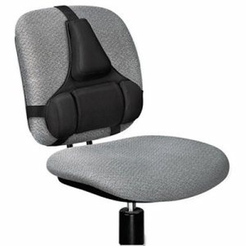 Fellowes Professional Series Back Support with Microban Protection - Strap Mount - Black - Fabric, Memory Foam