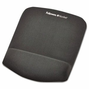 Fellowes PlushTouch Mouse Pad Wrist Rest with Microban - Graphite - 1" x 7.25" x 9.38" Dimension - Graphite - Polyur