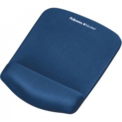 Fellowes PlushTouch Mouse Pad Wrist Rest with Microban - Blue - 1" x 7.25" x 9.38" Dimension - Blue - Polyurethane -