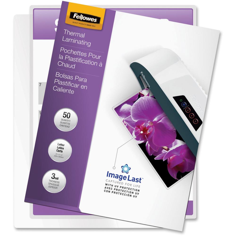 Fellowes ImageLast Thermal Laminating Pouches - Sheet Size Supported: Letter - Laminating Pouch/Sheet Size: 9" Width x 11.50" Le