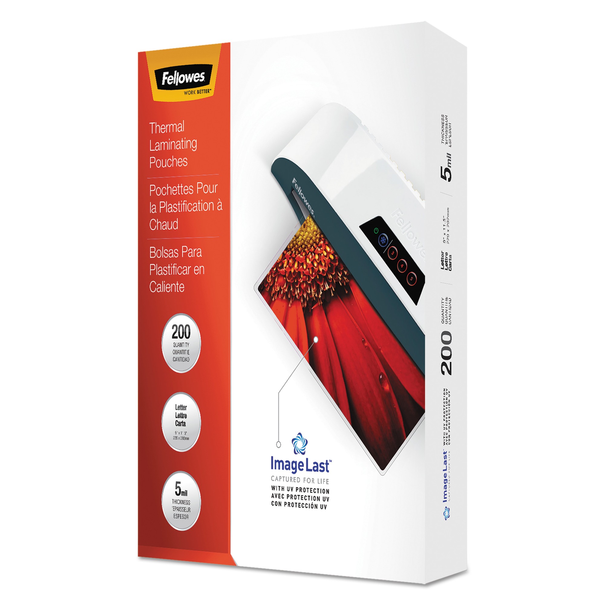 Fellowes ImageLast Jam-Free Thermal Laminating Pouches - Laminating Pouch/Sheet Size: 9" Width x 5 mil Thickness - UV Resistant