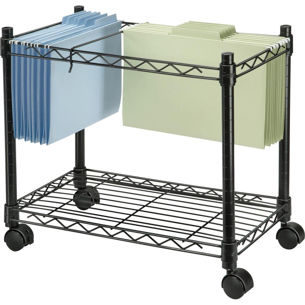 Fellowes High-Capacity Rolling File Cart - 4 Casters - Metal, Steel - x 24" Width x 14" Depth x 20.5" Height - Black - 1 Each