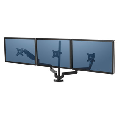 Fellowes Platinum Series Triple Monitor Arm - 3 Display(s) Supported - 90" Screen Support - 60 lb Load Capacity - 1 Each