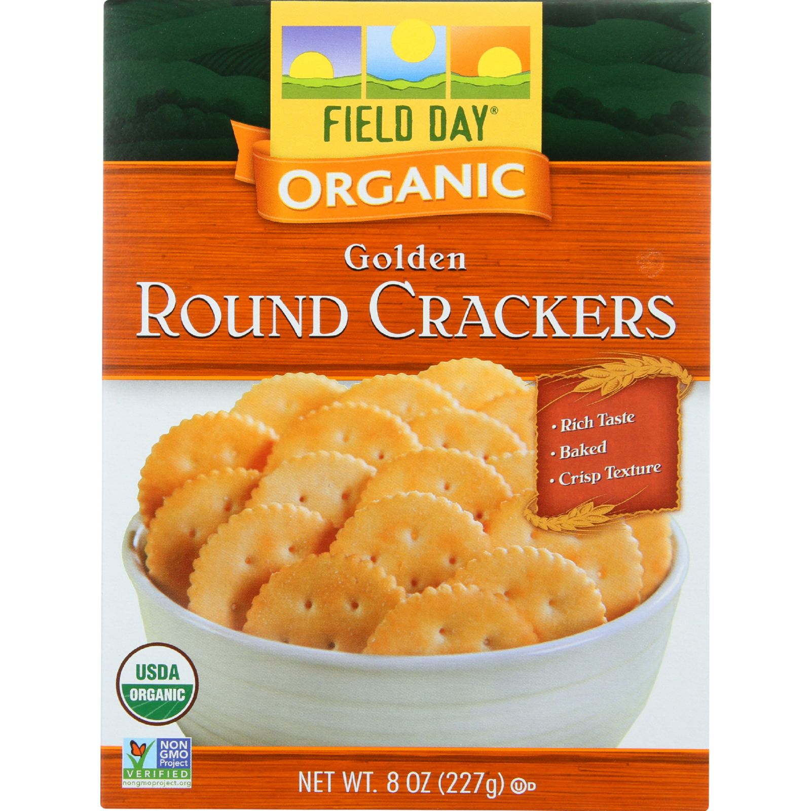 Field Day Organic Golden Round Crackers (12x8Oz)