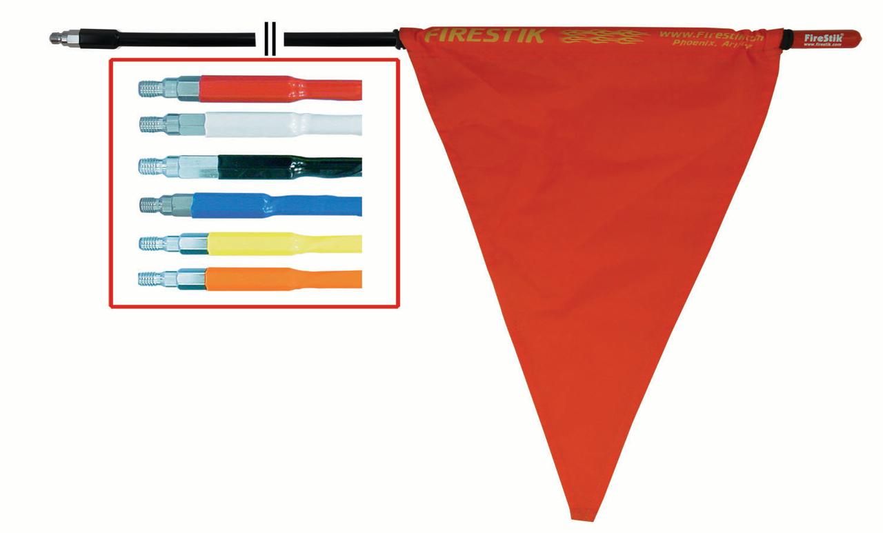 9' 3/8"X24" Thread Red Mast With Safety Flag