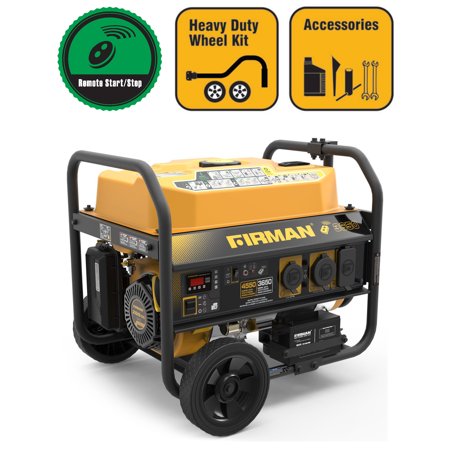 Gas Powered 4550/3650 Watt Extend Run Portable Remote Start Generator W/Wheel Kit"Carb Compliant