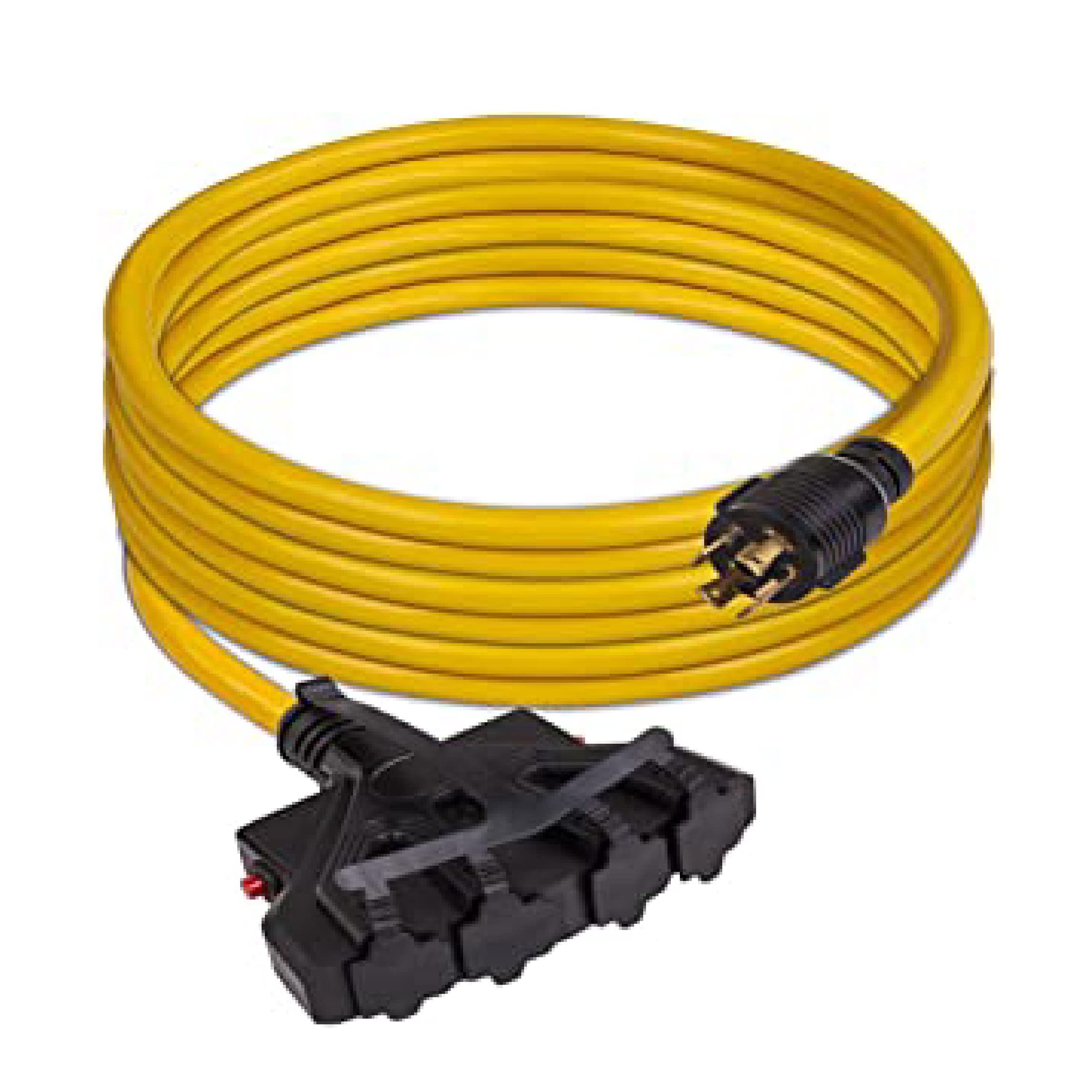 25FT POWER CORD L1430P TO 520RX4 10 GUAGE 30AMP WIRING CIRCUIT BREAKERS & STORAGE STRAP