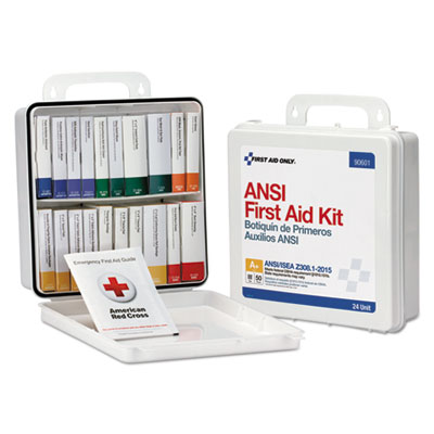 First Aid Only 50-Person Unitized Plastic First Aid Kit - ANSI Compliant - 24 x Piece(s) For 50 x Individual(s) - 3" Height x 10