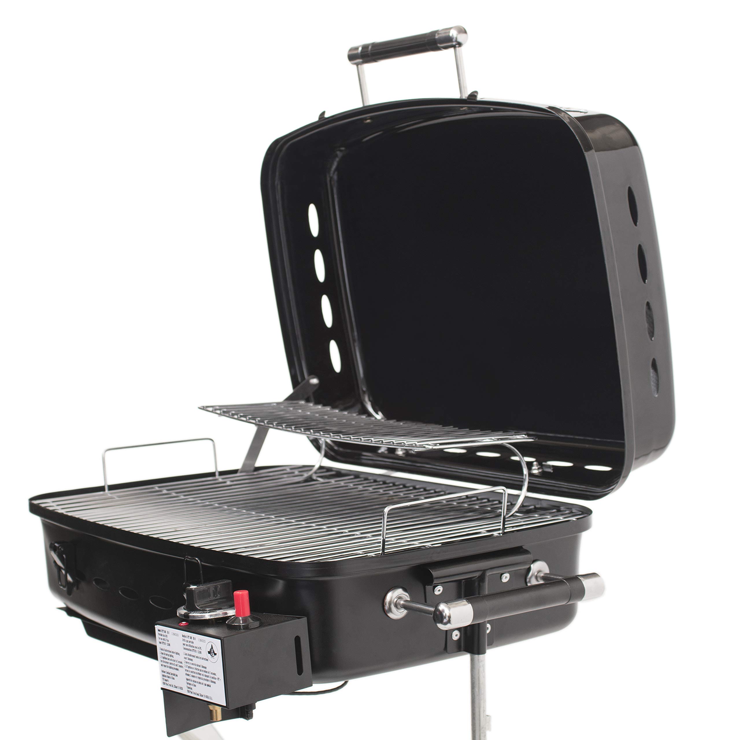 RV OR TRAILER MOUNTED GRILL W/CARRY BAG BLACK