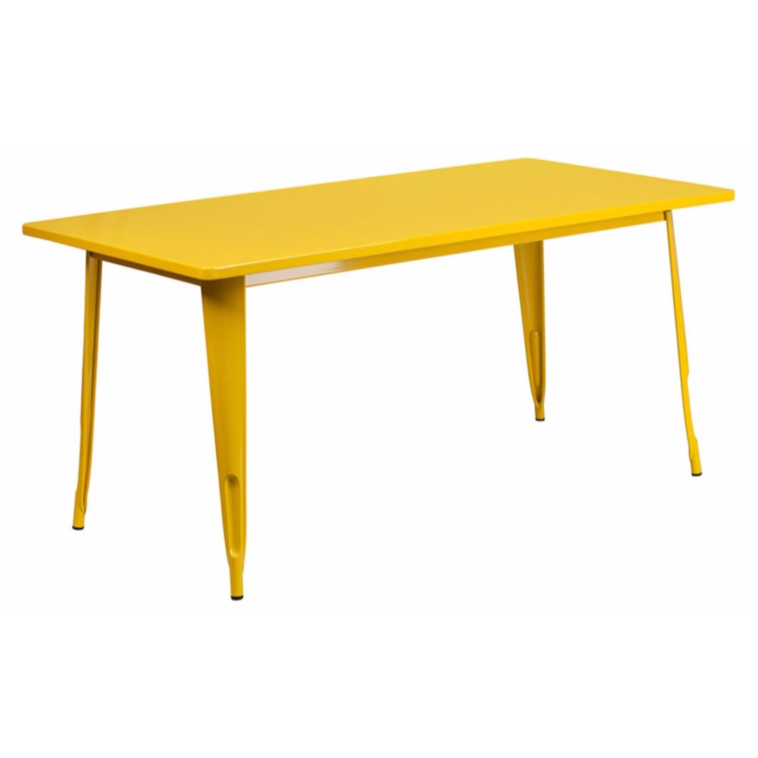 Commercial Grade 31.5" x 63" Rectangular Yellow Metal Indoor-Outdoor Table