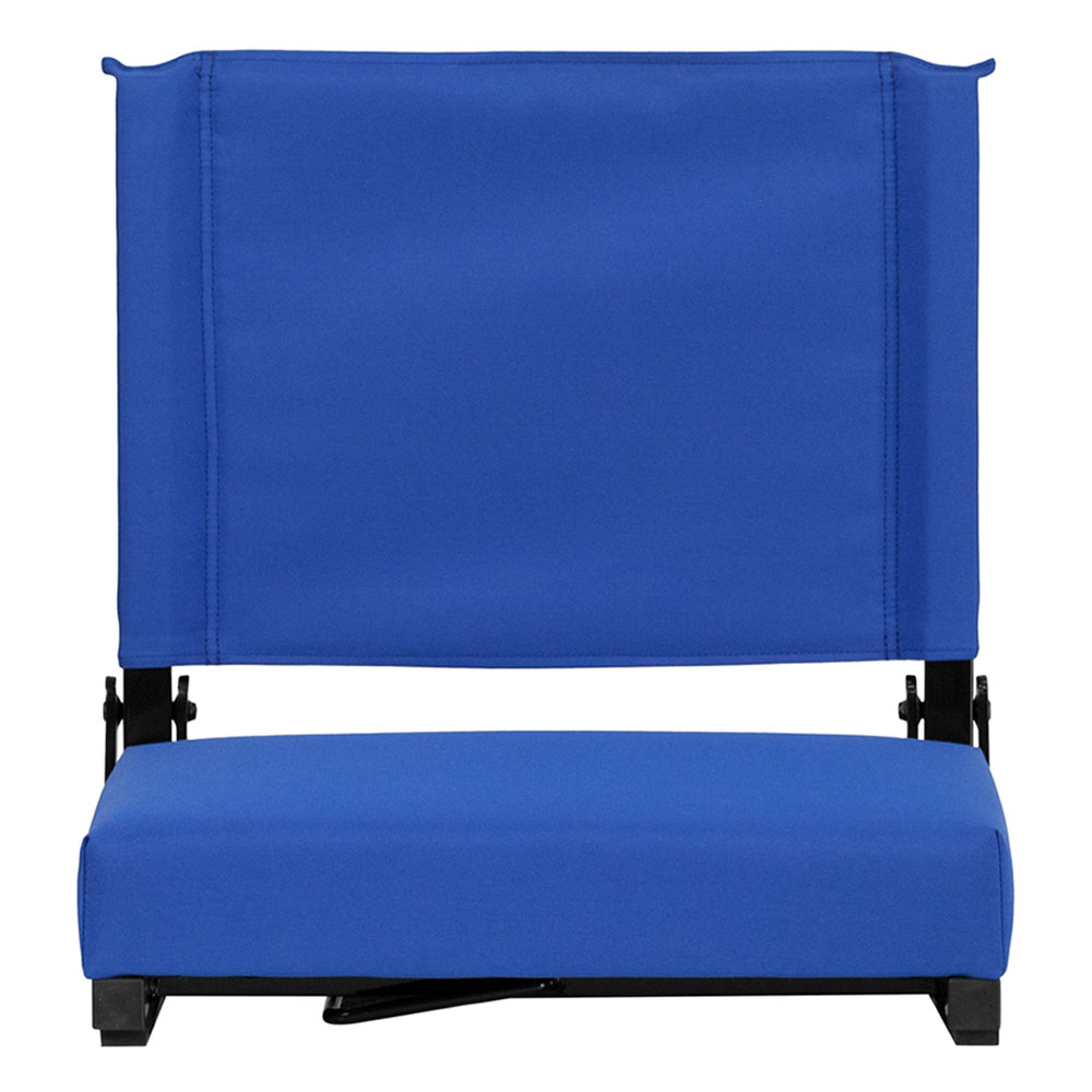 Grandstand Comfort Seats by Flash with 500 LB. Weight Capacity Lightweight Aluminum Frame and Ultra-Padded Seat in Blue