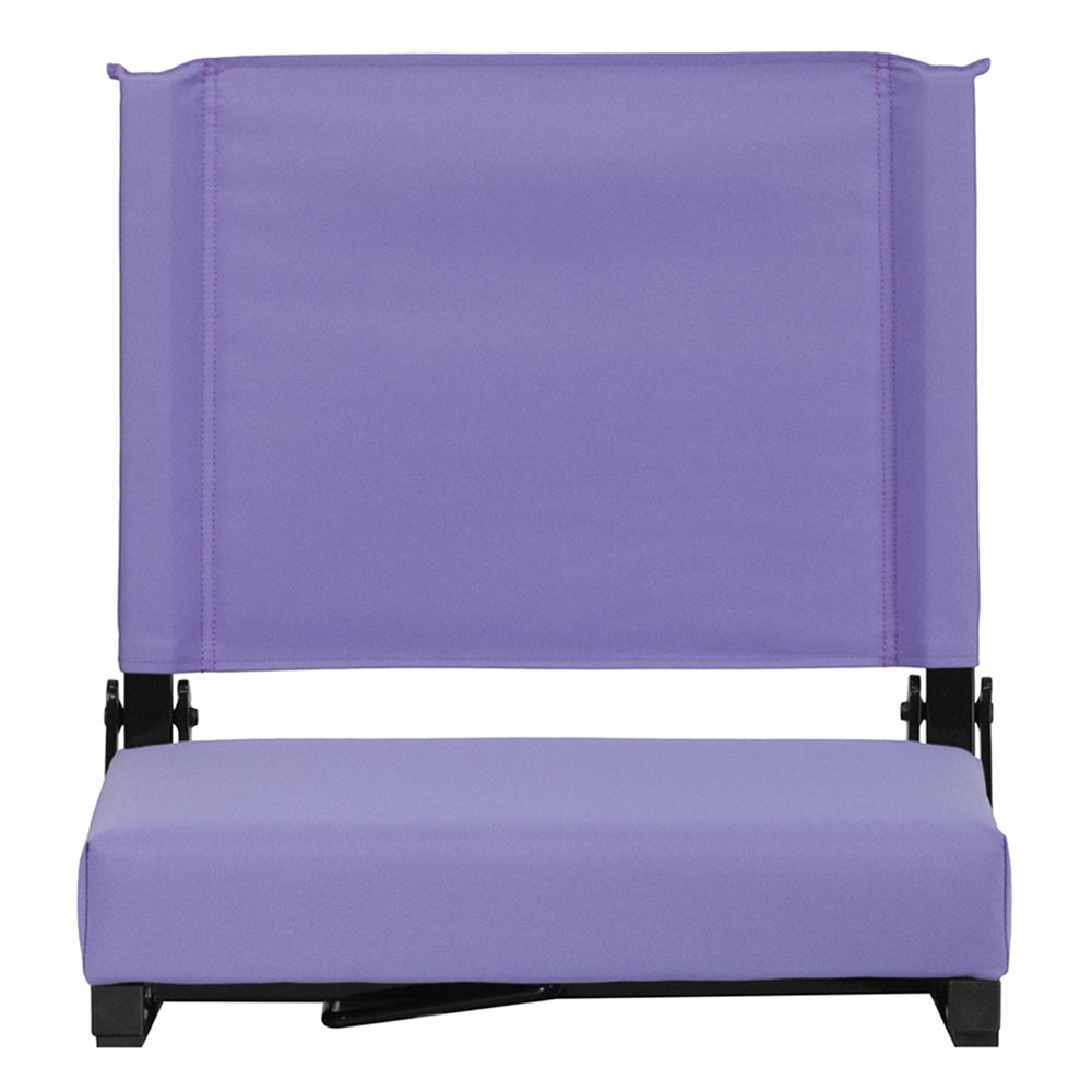 Grandstand Comfort Seats by Flash with 500 LB. Weight Capacity Lightweight Aluminum Frame and Ultra-Padded Seat in Purple