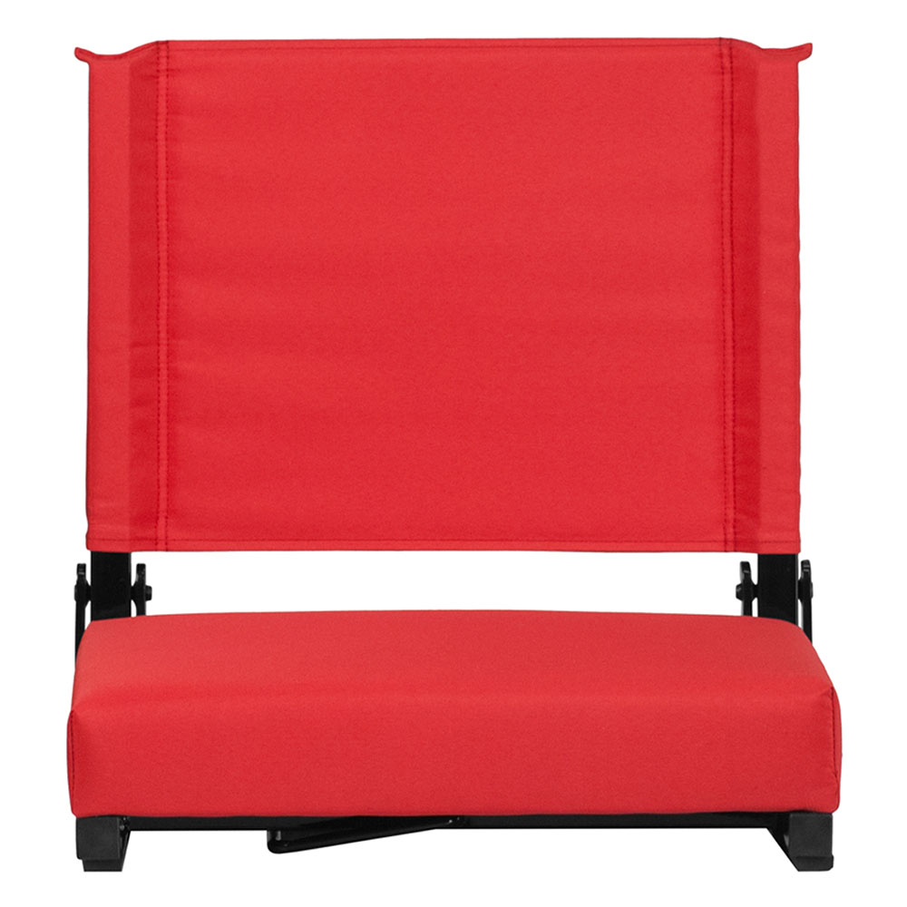 Grandstand Comfort Seats by Flash with 500 LB. Weight Capacity Lightweight Aluminum Frame and Ultra-Padded Seat in Red