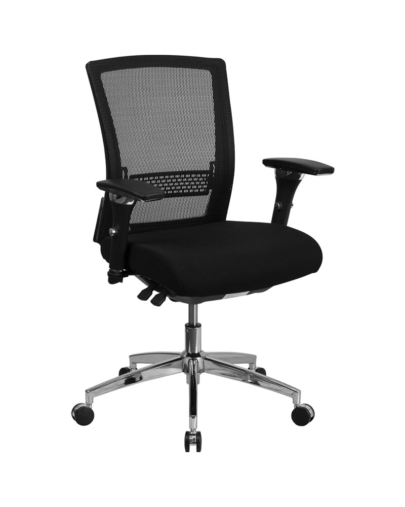 HERCULES Series 24/7 Intensive Use 300 lb. Rated Black, Mesh Multifunction Ergonomic Office Chair with Seat Slider