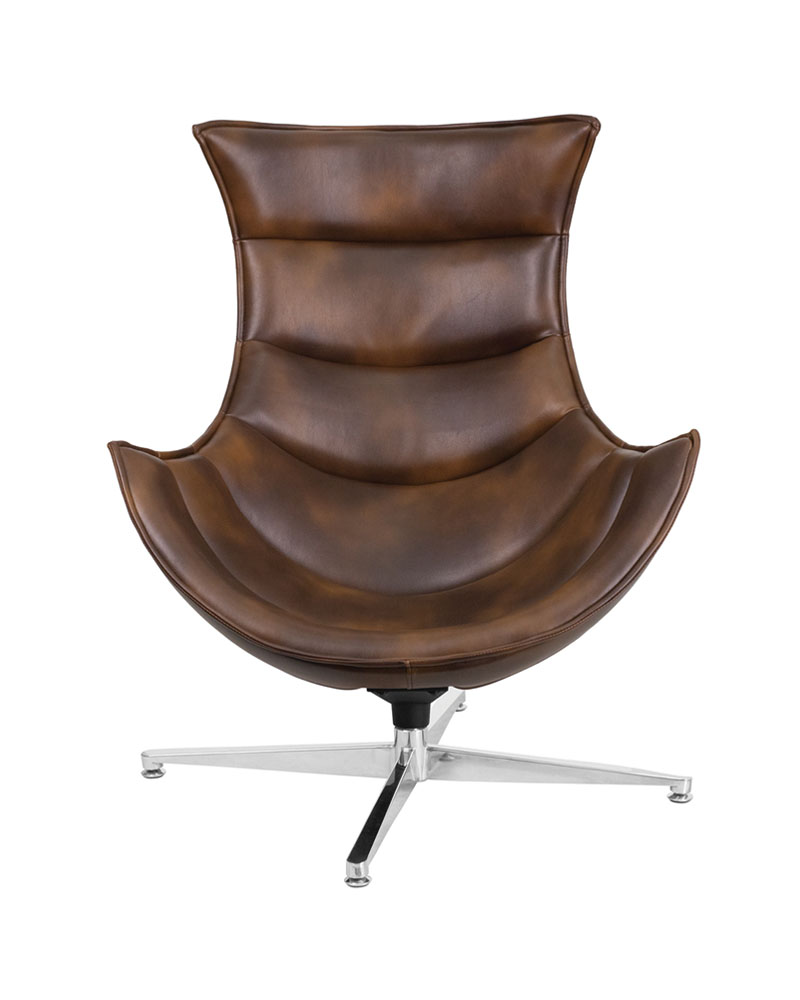 Bomber Jacket LeatherSoft Swivel Cocoon Chair