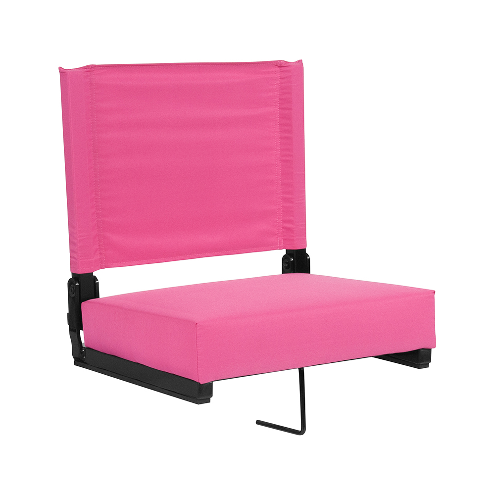 Grandstand Comfort Seats by Flash with 500 LB. Weight Capacity Lightweight Aluminum Frame and Ultra-Padded Seat in Pink