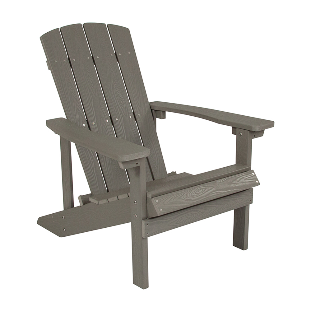 Charlestown All-Weather Poly Resin Wood Adirondack Chair in Gray