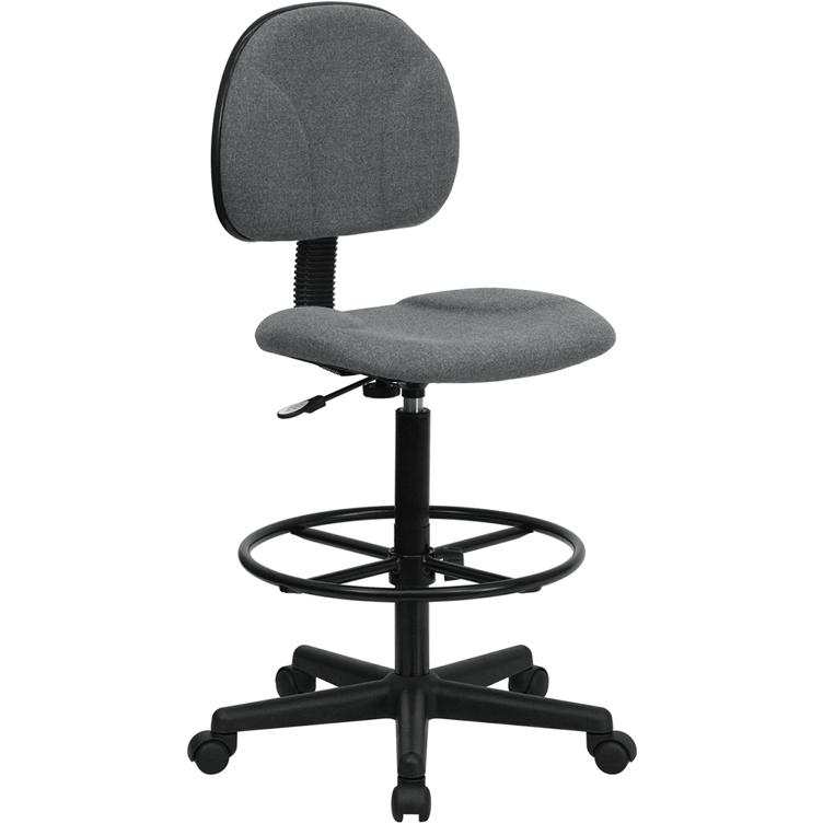 Gray Fabric Drafting Chair (Cylinders: 22.5''-27''H or 26''-30.5''H)
