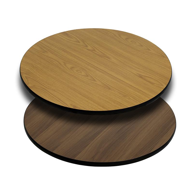36'' Round Table Top with Natural or Walnut Reversible Laminate Top