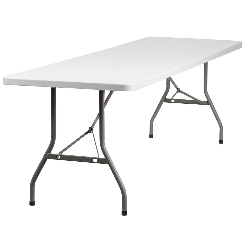 8-Foot Granite in White Plastic Folding Table