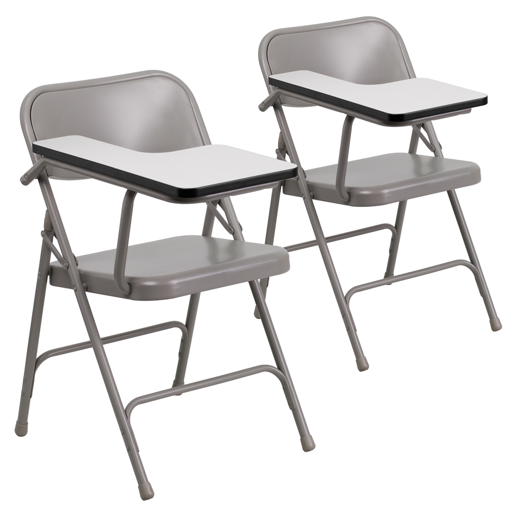 2 Pk. Premium Steel Folding Chair with Right Handed Tablet Arm