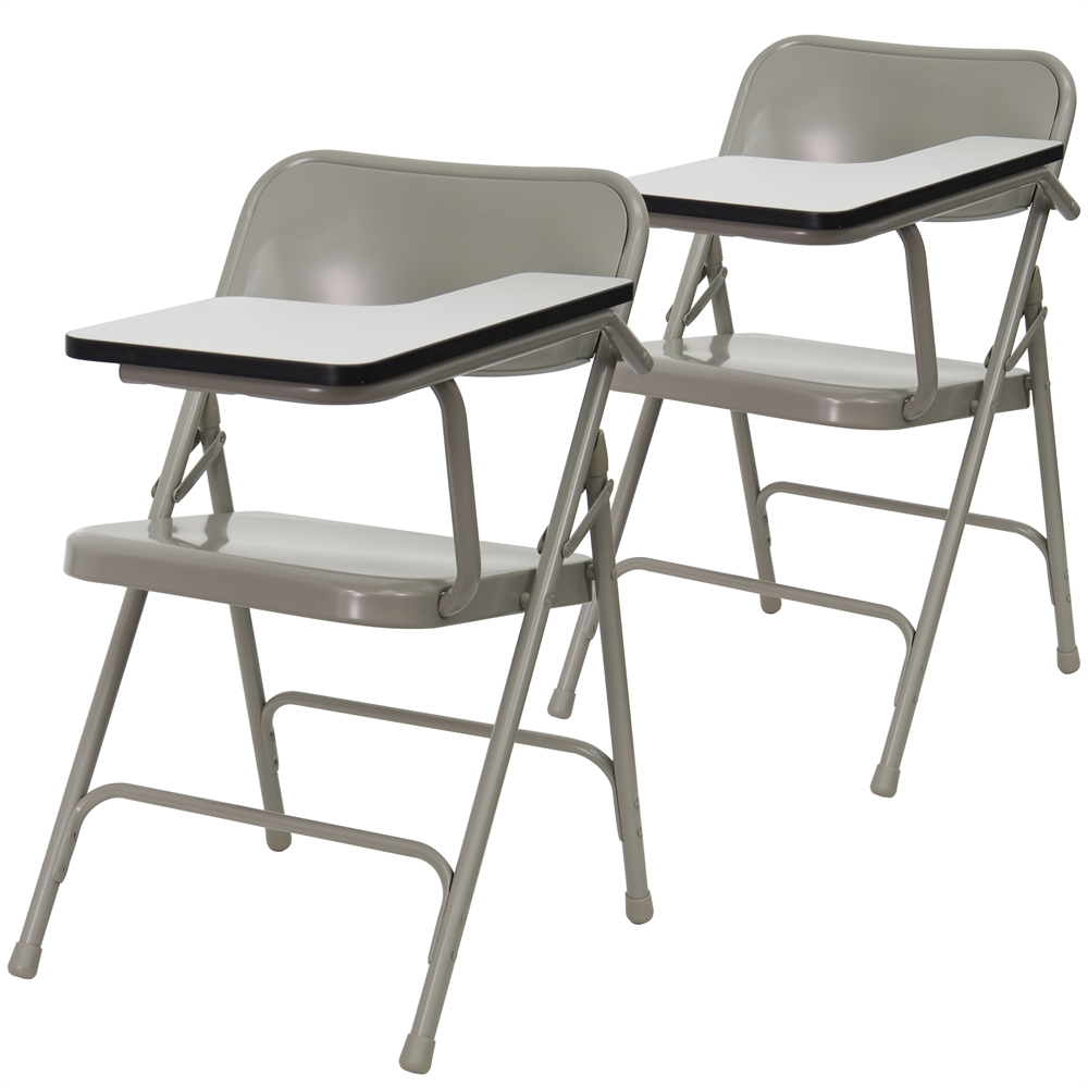 2 Pk. Premium Steel Folding Chair with Left Handed Tablet Arm