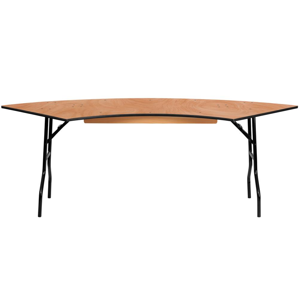 7.25 ft. x 2.5 ft. Serpentine Wood Folding Banquet Table