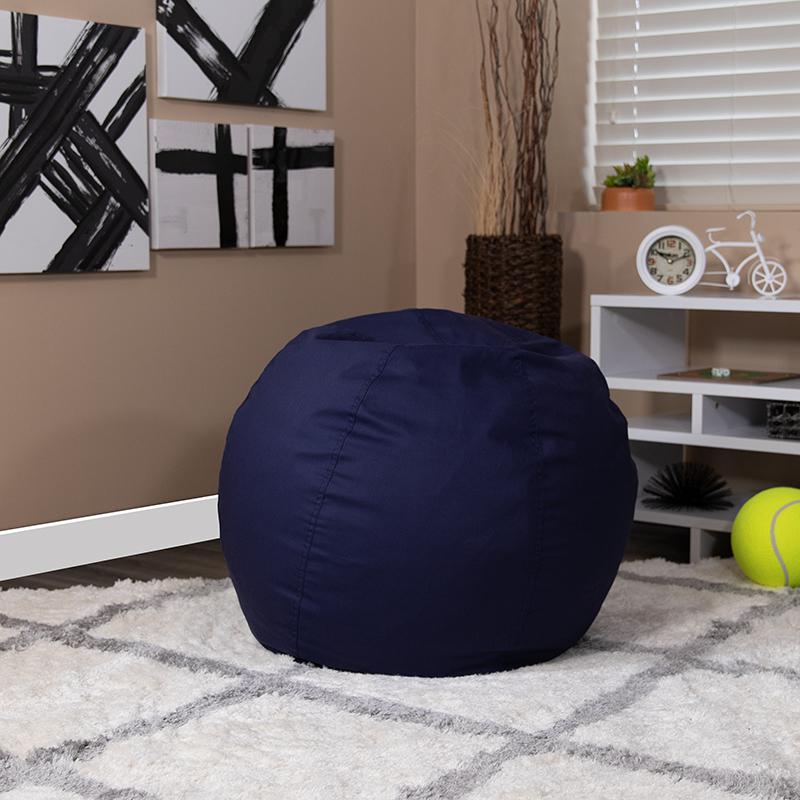 Kids and Teens - Small Solid Navy Blue Bean Bag Chair