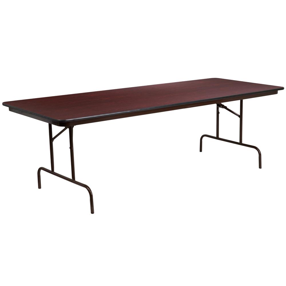 36'' x 96'' Rectangular High Pressure Mahogany Laminate Folding Banquet Table