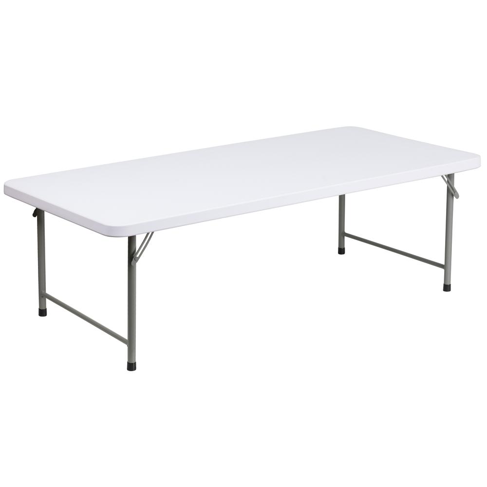 4.93-Foot Kid's Granite White Plastic Folding Table