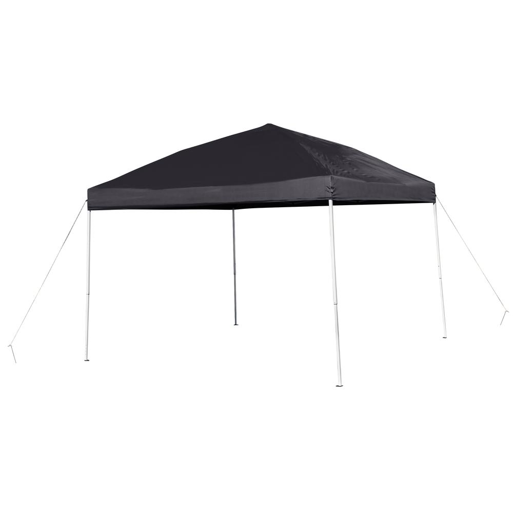10'x10' Black Outdoor Pop Up Event Slanted Leg Canopy Tent with Carry Bag