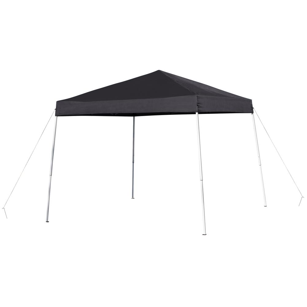 8'x8' Black Outdoor Pop Up Event Slanted Leg Canopy Tent with Carry Bag