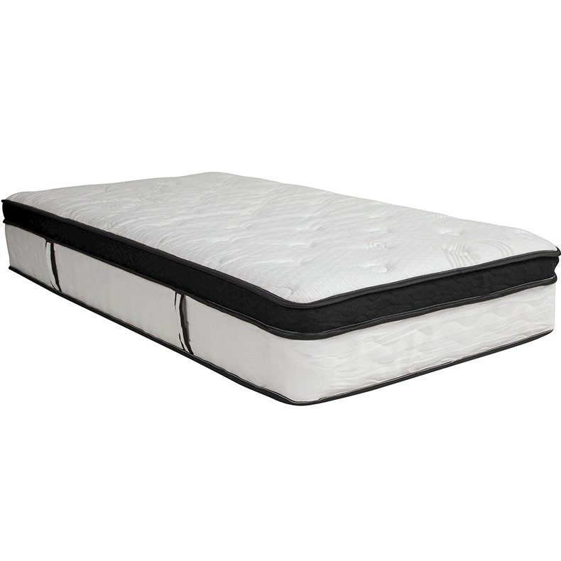 Capri Comfortable Sleep 12 Inch Memory Foam and Pocket Spring Mattress, Twin Mattress in a Box