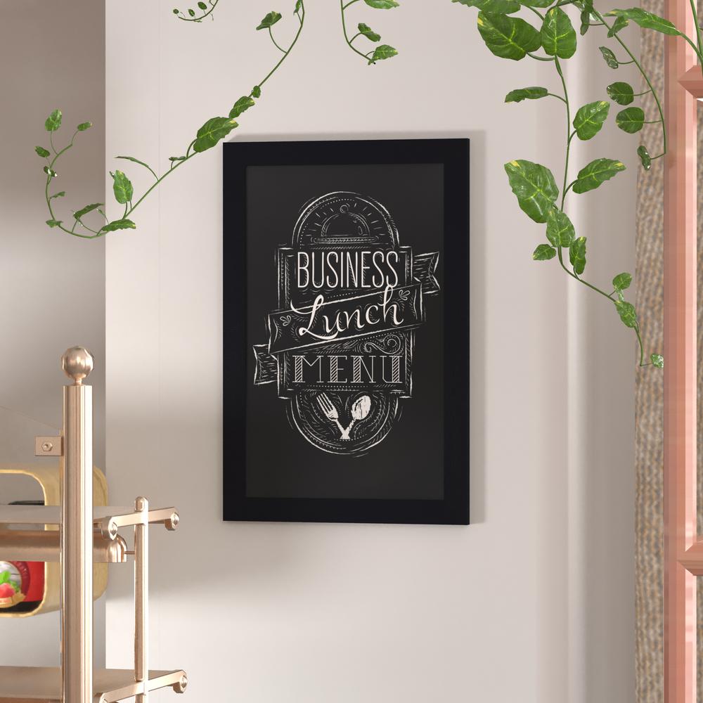 Canterbury 20" x 30" Black Wall Mount Magnetic Chalkboard Sign