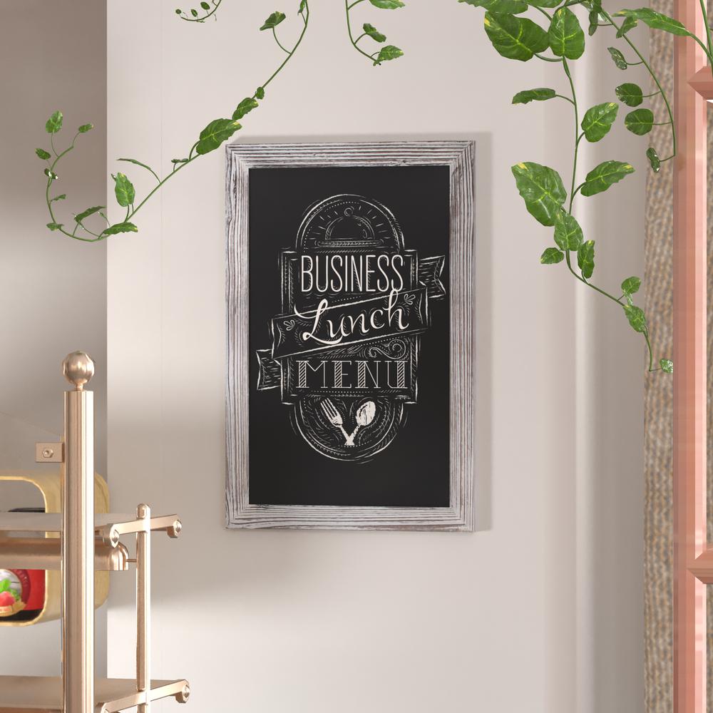 Canterbury 20" x 30" Whitewashed Wall Mount Magnetic Chalkboard Sign