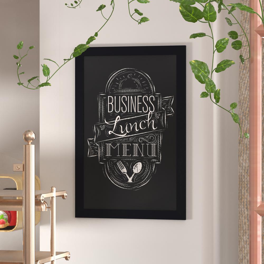 Canterbury 24" x 36" Black Wall Mount Magnetic Chalkboard Sign