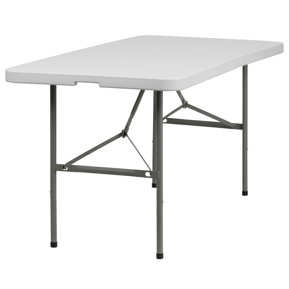 5-Foot Bi-Fold Granite White Plastic Folding Table
