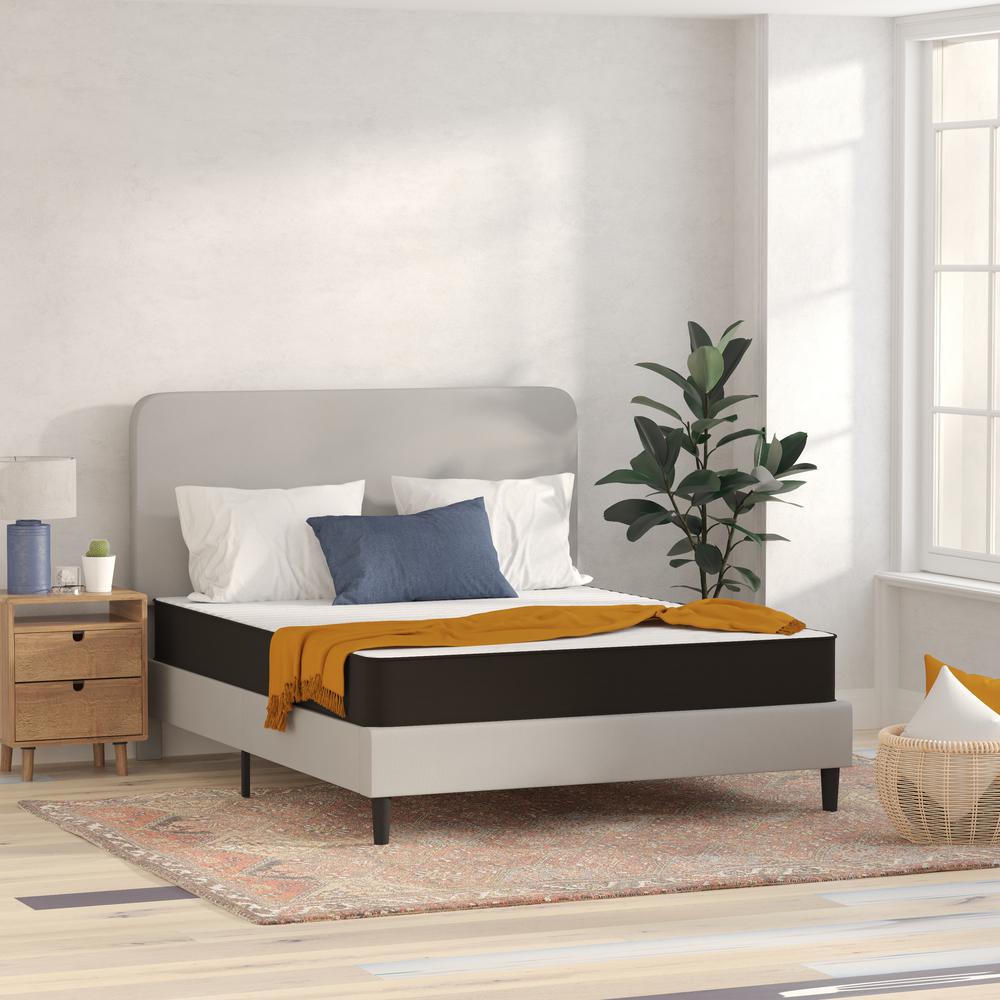 Capri Comfortable Sleep 8 Inch CertiPUR-US Certified Foam and Innerspring Hybrid Mattress, Queen Mattress in a Box
