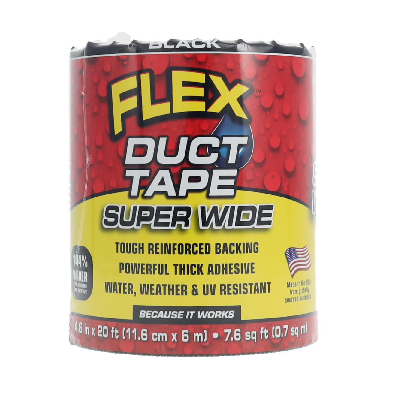 Flex Seal Super Wide Flex Duct Tape DTBLKR4620 4.6 Inch X 20 Feet Removable Repositionable Thick Adhesive Heavy-Duty Tape-Black