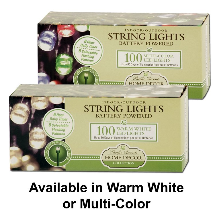 Battery Operated String Lights 50/100/200 LED - Multi