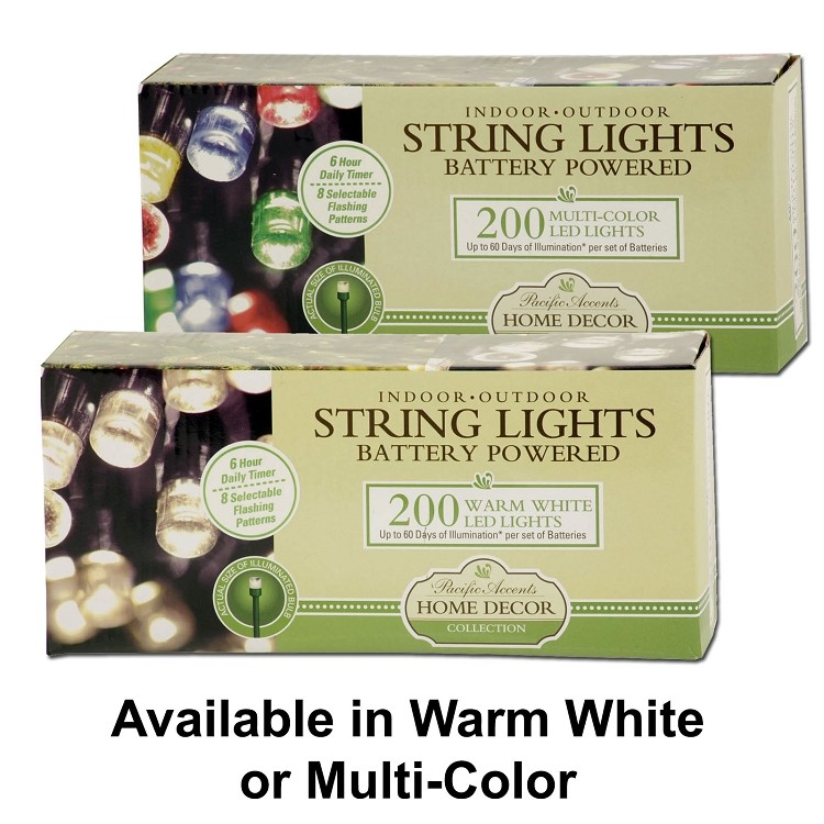 Battery Operated String Lights 50/100/200 LED - White