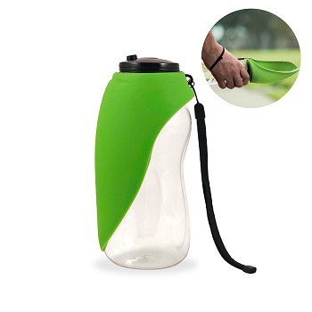 Fold-A-Bowl - Portable Pet Water Bottle and Bowl - Green