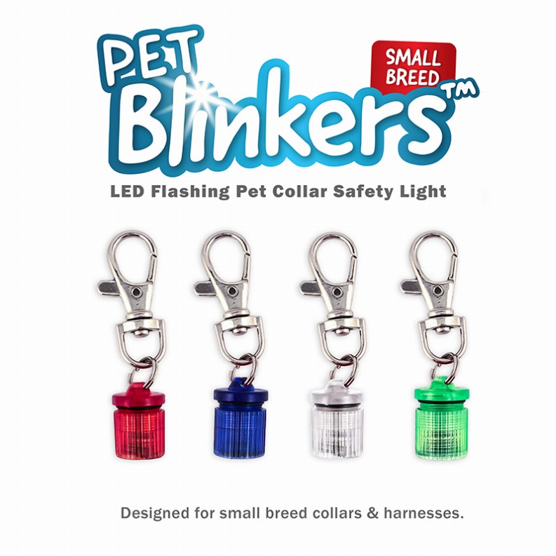 Pet Blinkers Flashing LED Pet Safety Light - Small Breed Blue - Blue/White LED