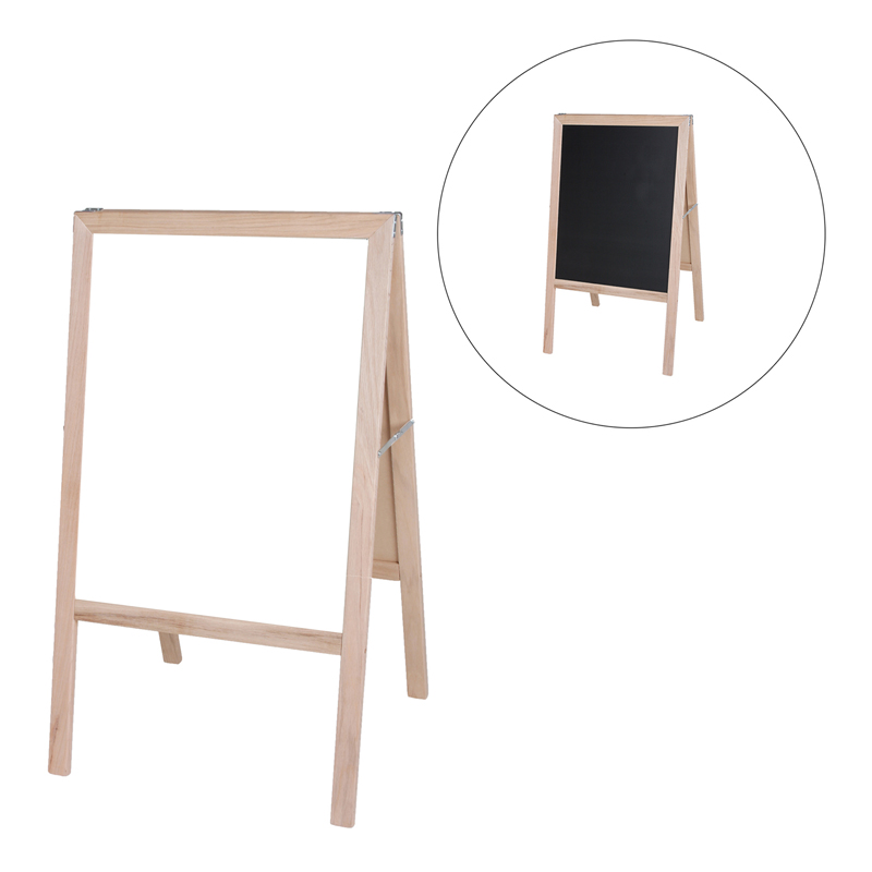 Flipside Dry-erase Board/Chalkboard Easel - Natural White/Black Surface - Hardwood Frame - Rectangle - 1 Each