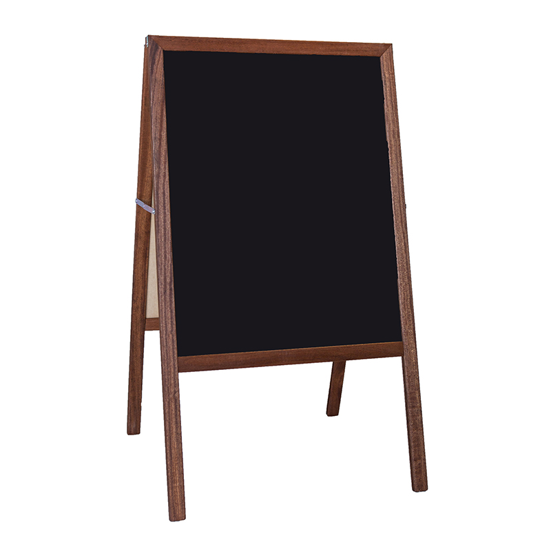Flipside Stained Black Chalkboard Easel - Stained Black Surface - Hardwood Frame - Rectangle - 1 Each