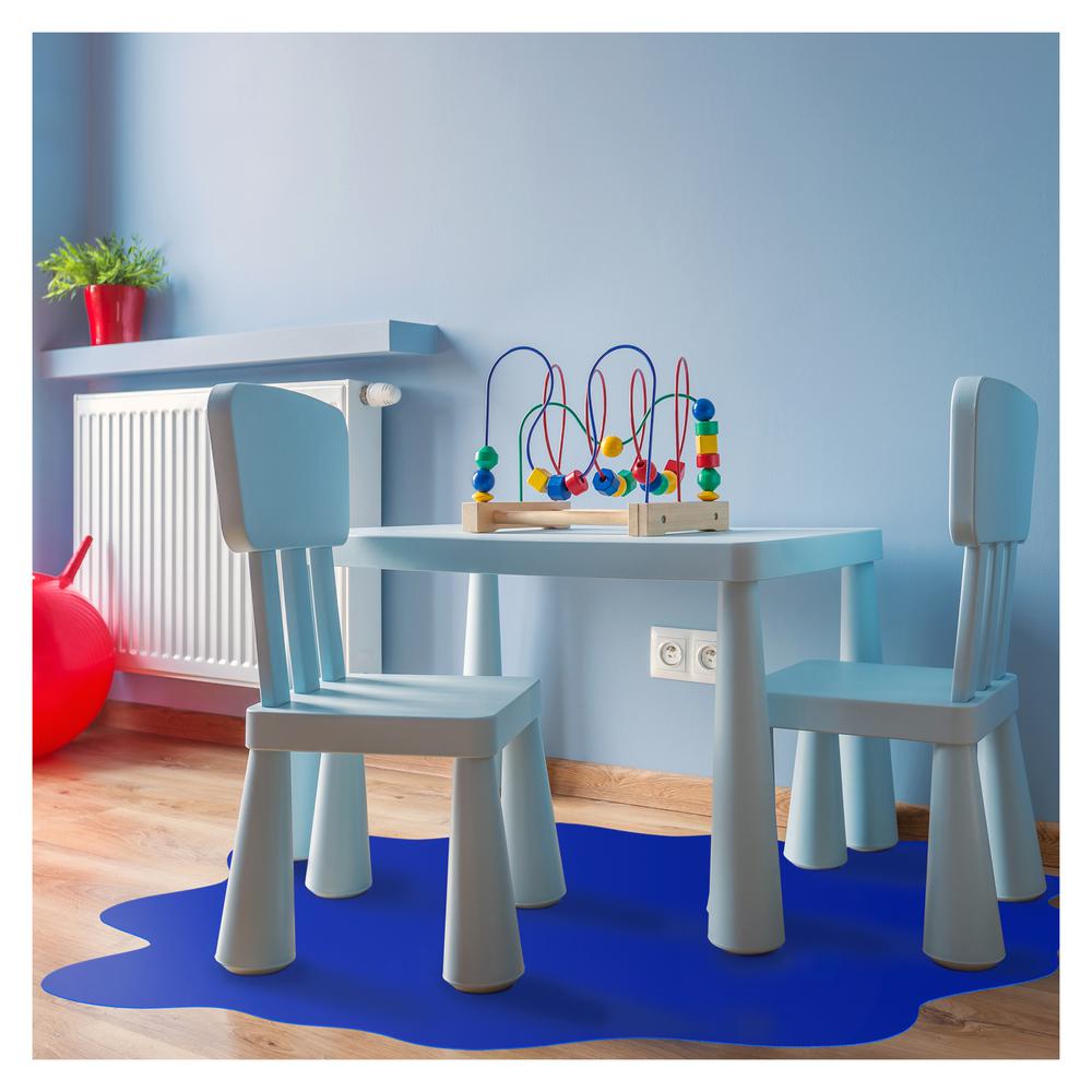 Multi-Purpose High Chair / Play Mat. Smooth back for use on hard floors. Caribbean Blue. 40" x 40" (max)