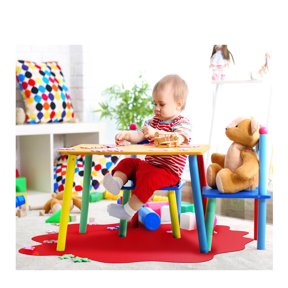 Multi-Purpose High Chair / Play Mat. Gripper back for use on carpets. Volcanic Red. 40" x 40" (max)